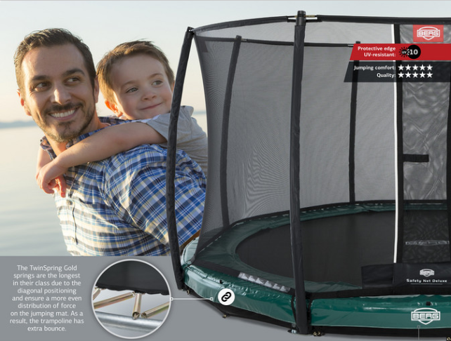 PROFI BERG Inground Elite GREY 380 cm + síť DELUXE