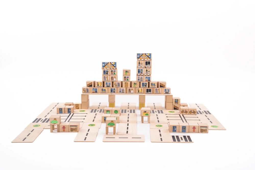 Dřevěná stavebnice CITY 160 ks