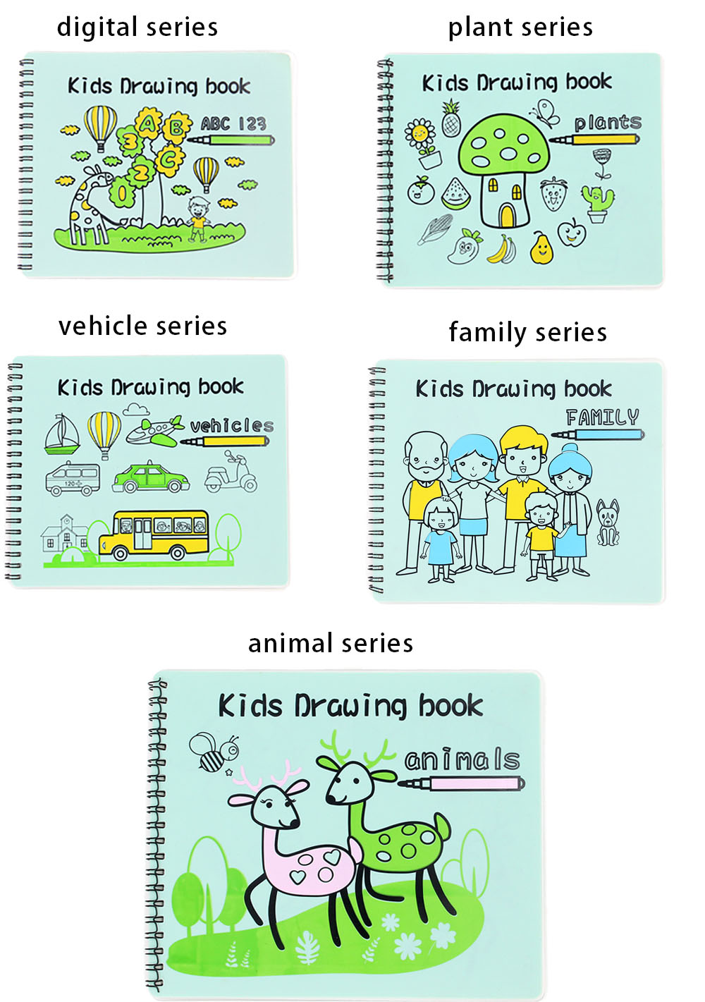 BOX 5x kniha omalovánek + fixy a hadřík ZDARMA