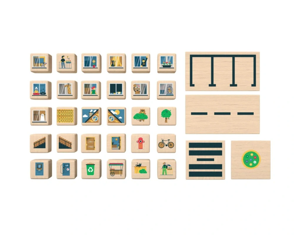 Dřevěná stavebnice CITY 68 ks