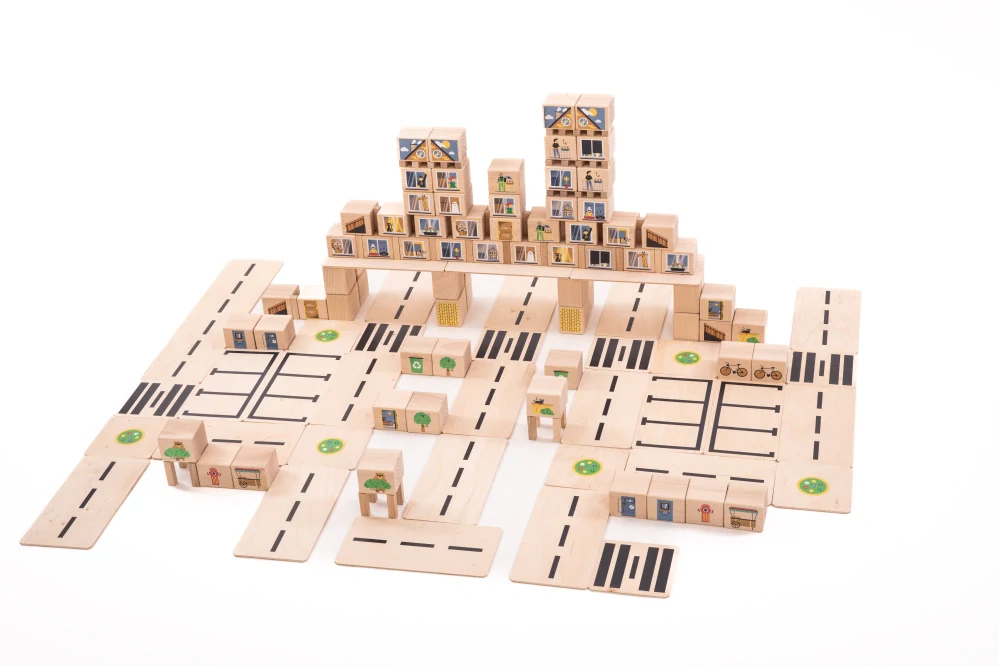Dřevěná stavebnice CITY 160 ks