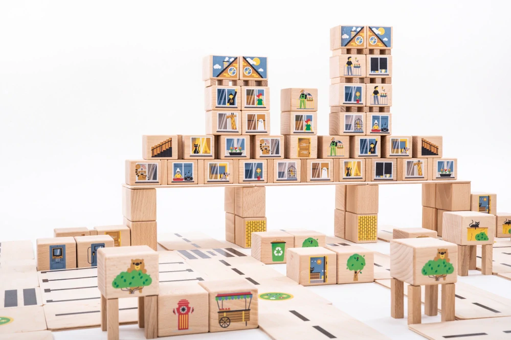 Dřevěná stavebnice CITY 160 ks