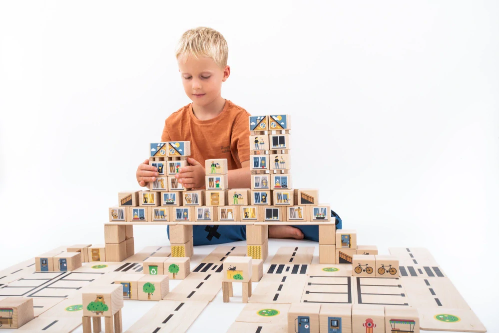 Dřevěná stavebnice CITY 160 ks