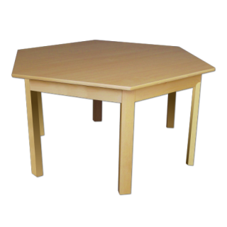 Dřevěný stůl šestiúhelník 120 cm - laminát buk